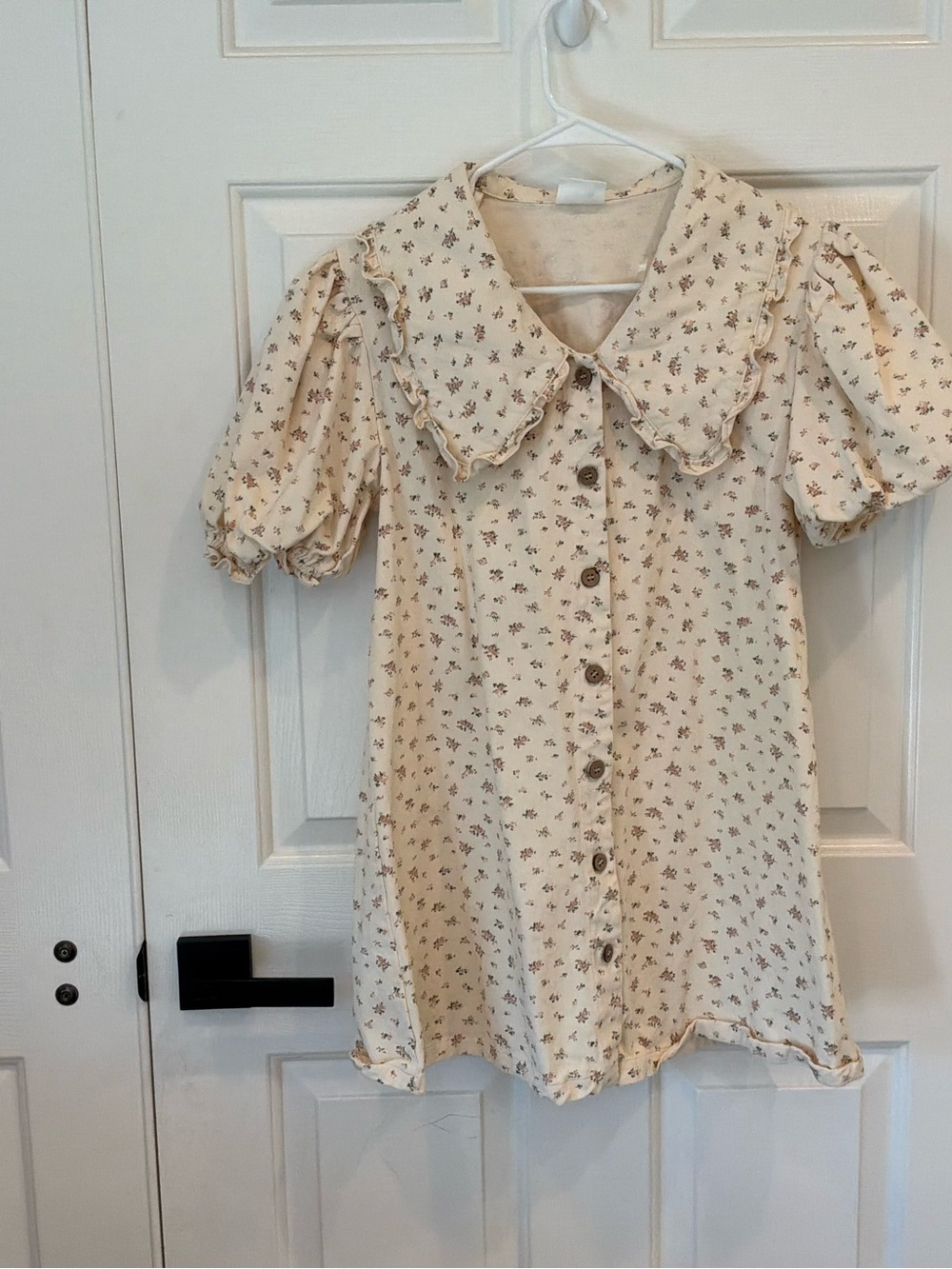bohme Cream Mini Dress with Tiny Floral Print